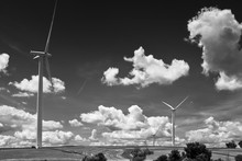Dramatic Turbines In Black And White