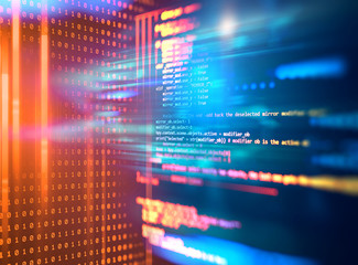 Wall Mural - programming code abstract technology background of software developer and computer script