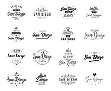Greeting Cards, Vector Design. Isolated Logos. Typography Set.
