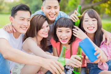 Wall Mural - people selfie happily