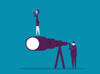 Business teamwork. Vector and illustration business concept, Telescope, Team, Working, Office people.