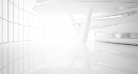 White smooth abstract architectural background. 3D illustration and rendering