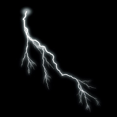 Lightning Isolated over Black Background