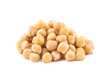Pile of cooked chick peas isolated