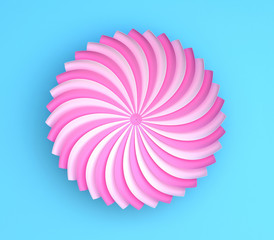 Poster - Single color decorative flower on blue background. Paper origami.
