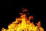 Fototapeta Perspektywa 3d - Fire flames on a black background