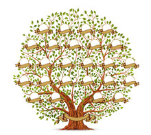 Family Tree Template Vintage Illustration
