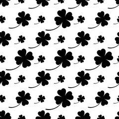 Canvas Print - Clover Four Leaf Icon Seamless Pattern