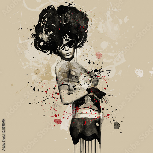 moda-kobieta-w-stylu-kabaretu-ilustracja-akwarela-moda-grunge