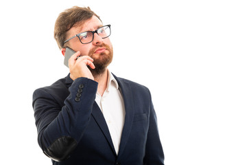 Wall Mural - Portrait of business man talking on the smartphone.