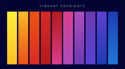 Poster - vibrant colorful set of gradients