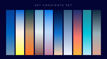 Wall Mural - set of sky gradients background