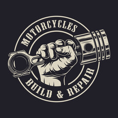 Poster - Vintage custom motorcycle logotype concept