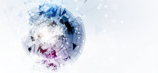 Neural network concept. Connected cells with links. High technology process. Abstract background