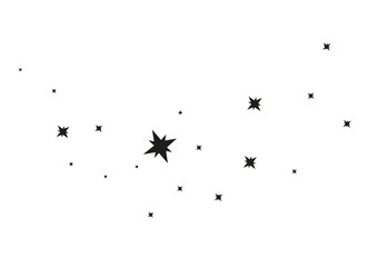 Wall Mural - stars on a white background. black star shooting with an elegant star.meteoroid, comet, asteroid, st