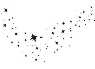 Wall Mural - stars on a white background. black star shooting with an elegant star.meteoroid, comet, asteroid, st