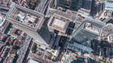 Fototapeta Nowy Jork - Aerial View of business area and cityscape in west Nanjing road, Jing`an district, Shanghai