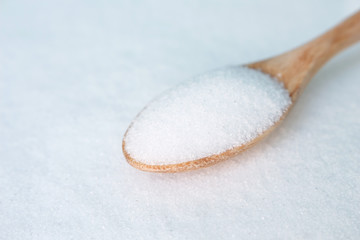 salt white  food cooking on spoon and background