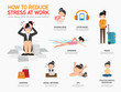 How to reduce stress at work illustration vector