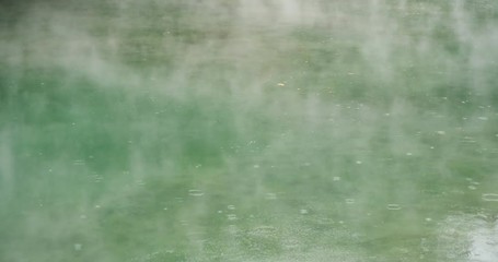 Poster - Thermal valley hot spring lake smoky surface rain water ripple in Beitou, Taiwan Taipei