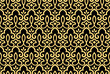 © ELENA - Wallpaper in the style of Baroque. Seamless vector background. Gold and black floral ornament. Graphic pattern for fabric, wallpaper, packaging. Ornate Damask flower ornament