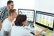 © puhhha - Web Design. Team Of Designers Working On Computer In Office