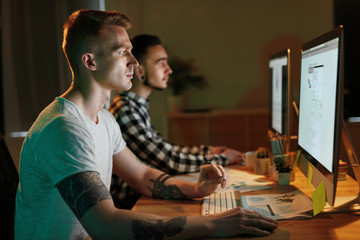Leinwandbilder - Information Technology. Programmers Coding For Website