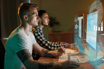 Leinwandbilder - Information Technology. Programmers Writing Software Code