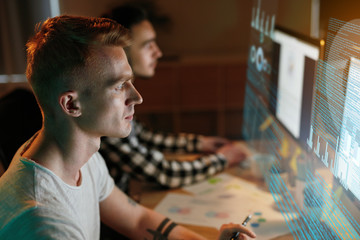 Leinwandbilder - Information Technology. Programmers Writing Software Code