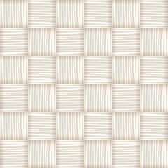 Wall Mural - White straw wicker striped geometric seamless pattern, vector