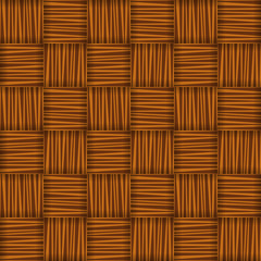 Wall Mural - Red and brown straw wicker striped geometric seamless pattern, vector