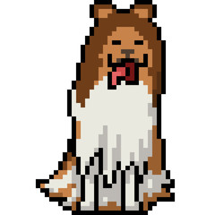 Poster - vector pixel art dog furry