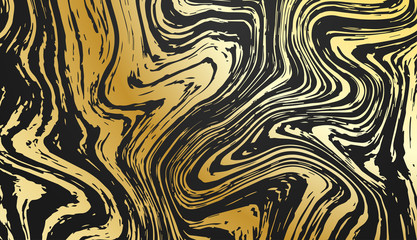 Wall Mural - abstract black and yellow marble or stone texture.