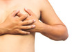 © kurapy - Acute pain in chest on white background.