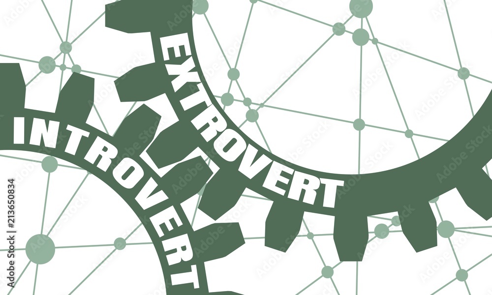 Extrovert and introvert. Mechanism of gears. Communication concept in ...