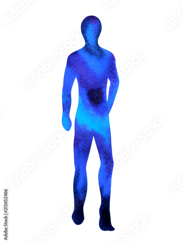 Fotografía human walking pose, abstract body watercolor painting hand drawing illustration