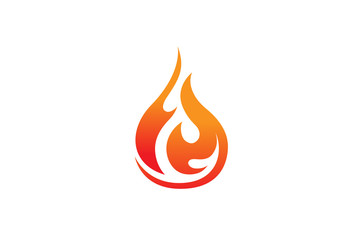 Wall Mural - Flaming Fire Logo Design Illustration