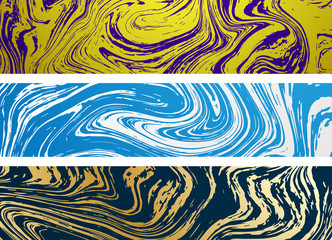 Wall Mural - banners wuth abstract colorful marble texture.