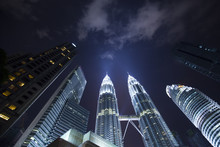 Night City Skyline And Petronas Towers, Kuala Lumpur