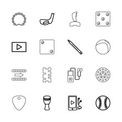 Wall Mural - Collection of 16 play outline icons