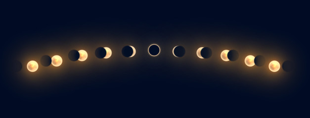Wall Mural - solar and lunar eclipses full cycle