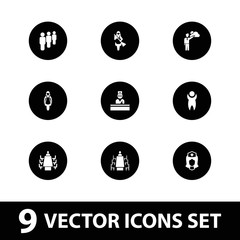 Poster - Collection of 9 staff filled icons