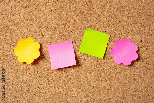 Sticky Colorful Notes In Flower And Square Shapes Isolated