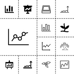 Poster - Collection of 13 growing filled and outline icons