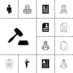 Poster - Collection of 13 occupation filled and outline icons