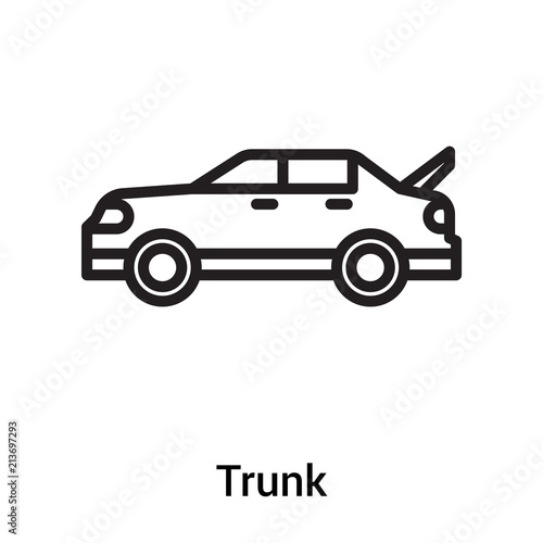 Trunk Icon Vector Sign And Symbol Isolated On White Background Trunk