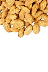 Wall Mural - Almonds isolated on white background