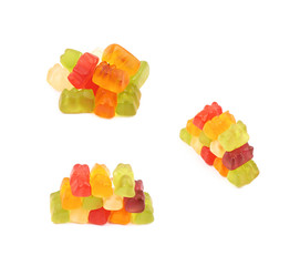 Canvas Print - Pile of gummy bear candies isolated