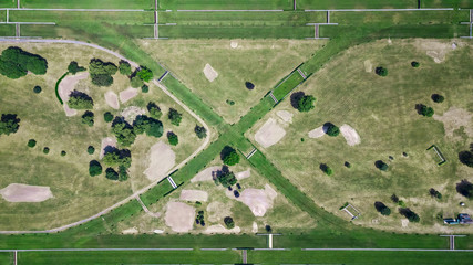 Poster -  Drone view of a hippodrome in Compiegne France