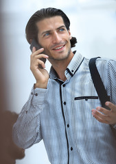 Wall Mural - successful man talking on the phone